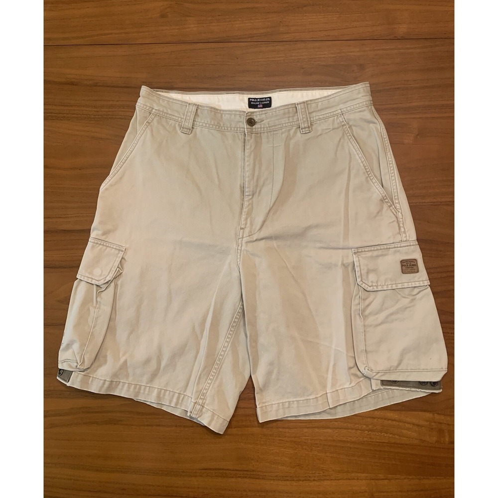 Vintage Polo Jeans Co Cargo Shorts Mens 34 Ralph Lauren Military Surplus Baggy